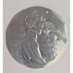 wendell august forge 1990 Xmas Ornament Angel Harp Aluminum